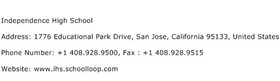 Independence High School Address Contact Number