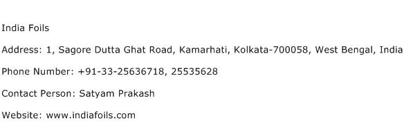 India Foils Address Contact Number