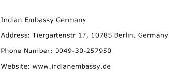 Indian Embassy Germany Address Contact Number