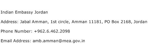 Indian Embassy Jordan Address Contact Number