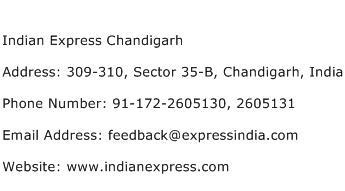 Indian Express Chandigarh Address Contact Number