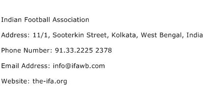 Indian Football Association Address Contact Number