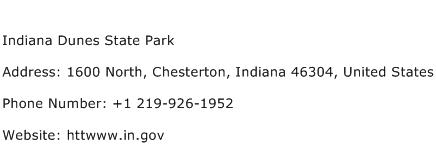 Indiana Dunes State Park Address Contact Number