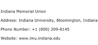 Indiana Memorial Union Address Contact Number
