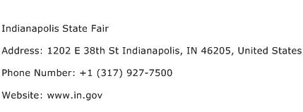 Indianapolis State Fair Address Contact Number