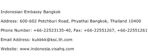 Indonesian Embassy Bangkok Address Contact Number