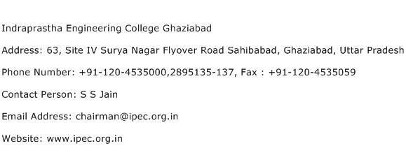 Indraprastha Engineering College Ghaziabad Address Contact Number