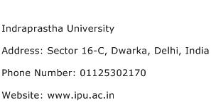 Indraprastha University Address Contact Number