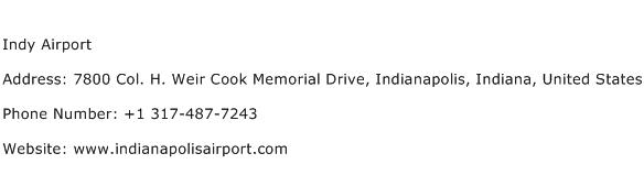 Indy Airport Address Contact Number