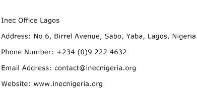Inec Office Lagos Address Contact Number
