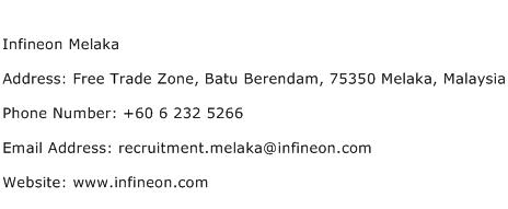 Infineon Melaka Address Contact Number