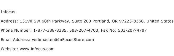 Infocus Address Contact Number