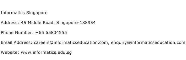 Informatics Singapore Address Contact Number