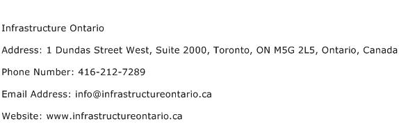 Infrastructure Ontario Address Contact Number