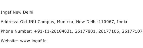 Ingaf New Delhi Address Contact Number