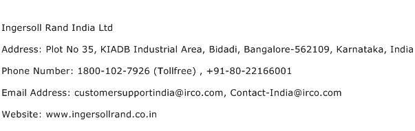 Ingersoll Rand India Ltd Address Contact Number
