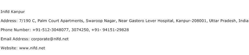 Inifd Kanpur Address Contact Number