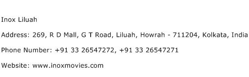 Inox Liluah Address Contact Number