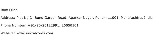 Inox Pune Address Contact Number