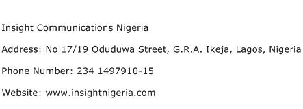 Insight Communications Nigeria Address Contact Number