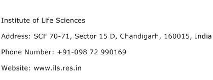 Institute of Life Sciences Address Contact Number