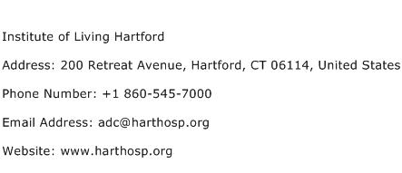 Institute of Living Hartford Address Contact Number