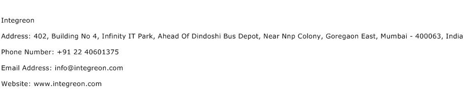 Integreon Address Contact Number