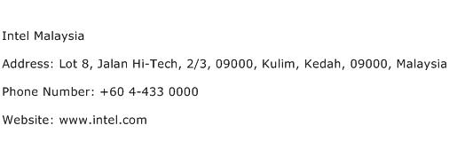 Intel Malaysia Address, Contact Number of Intel Malaysia