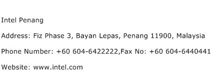 Intel Penang Address Contact Number