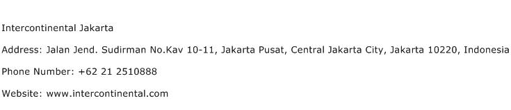 Intercontinental Jakarta Address Contact Number
