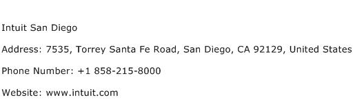 Intuit San Diego Address Contact Number