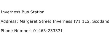 Inverness Bus Station Address Contact Number