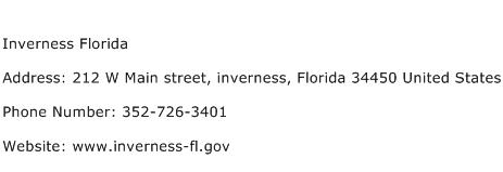 Inverness Florida Address Contact Number