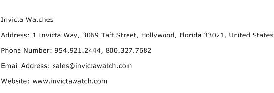 Invicta Watches Address Contact Number