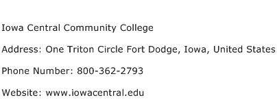 Iowa Central Community College Address Contact Number