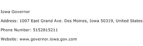 Iowa Governor Address Contact Number