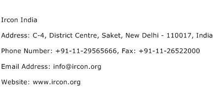 Ircon India Address Contact Number