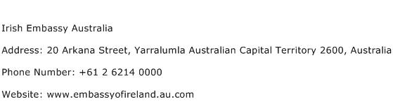 Irish Embassy Australia Address Contact Number