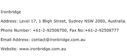 Ironbridge Address Contact Number