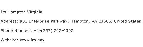 Irs Hampton Virginia Address Contact Number