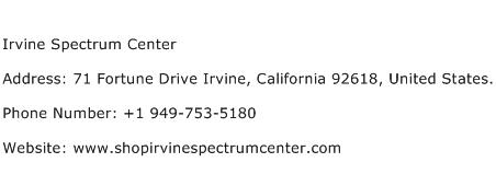Irvine Spectrum Center Address Contact Number