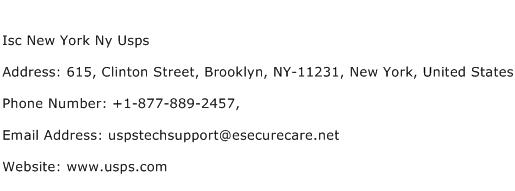 Isc New York Ny Usps Address Contact Number
