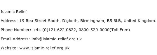 Islamic Relief Address Contact Number