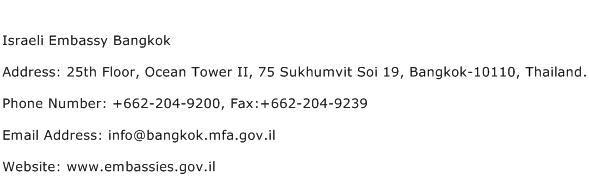 Israeli Embassy Bangkok Address Contact Number