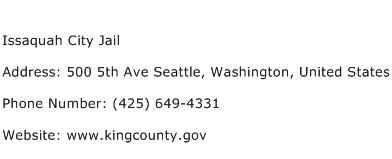 Issaquah City Jail Address Contact Number