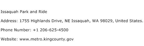 Issaquah Park and Ride Address Contact Number