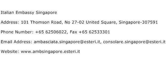 Italian Embassy Singapore Address Contact Number