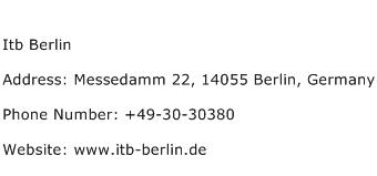 Itb Berlin Address Contact Number