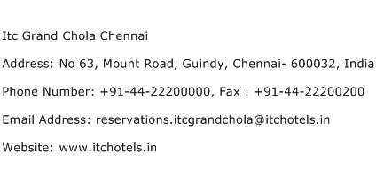 Itc Grand Chola Chennai Address Contact Number