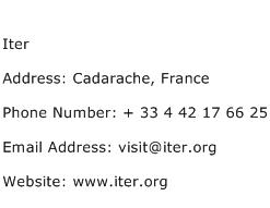 Iter Address Contact Number